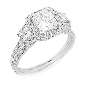 3-Stone Halo Engagement Ring